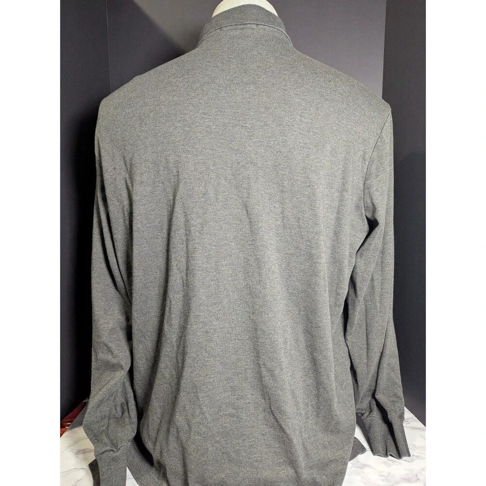 Men Polo Ralph Lauren Classic Fit Size Large Charcoal Grey Long Sleeve